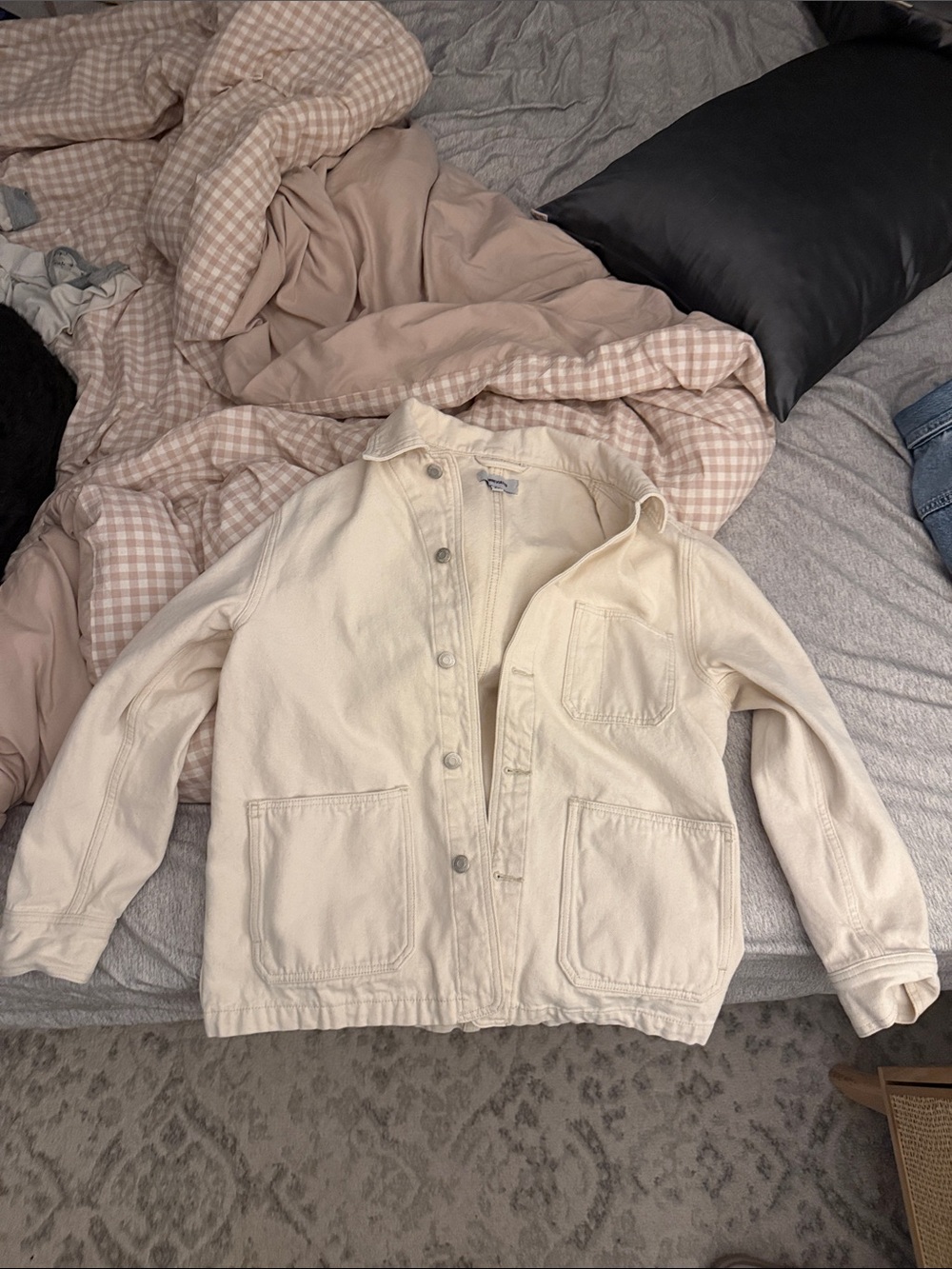Cream Utility Jacket with Patch Pockets